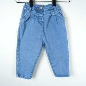 LC Waikiki Denim Pants Kids 12-18m Blue Light Wash Elastic Waist